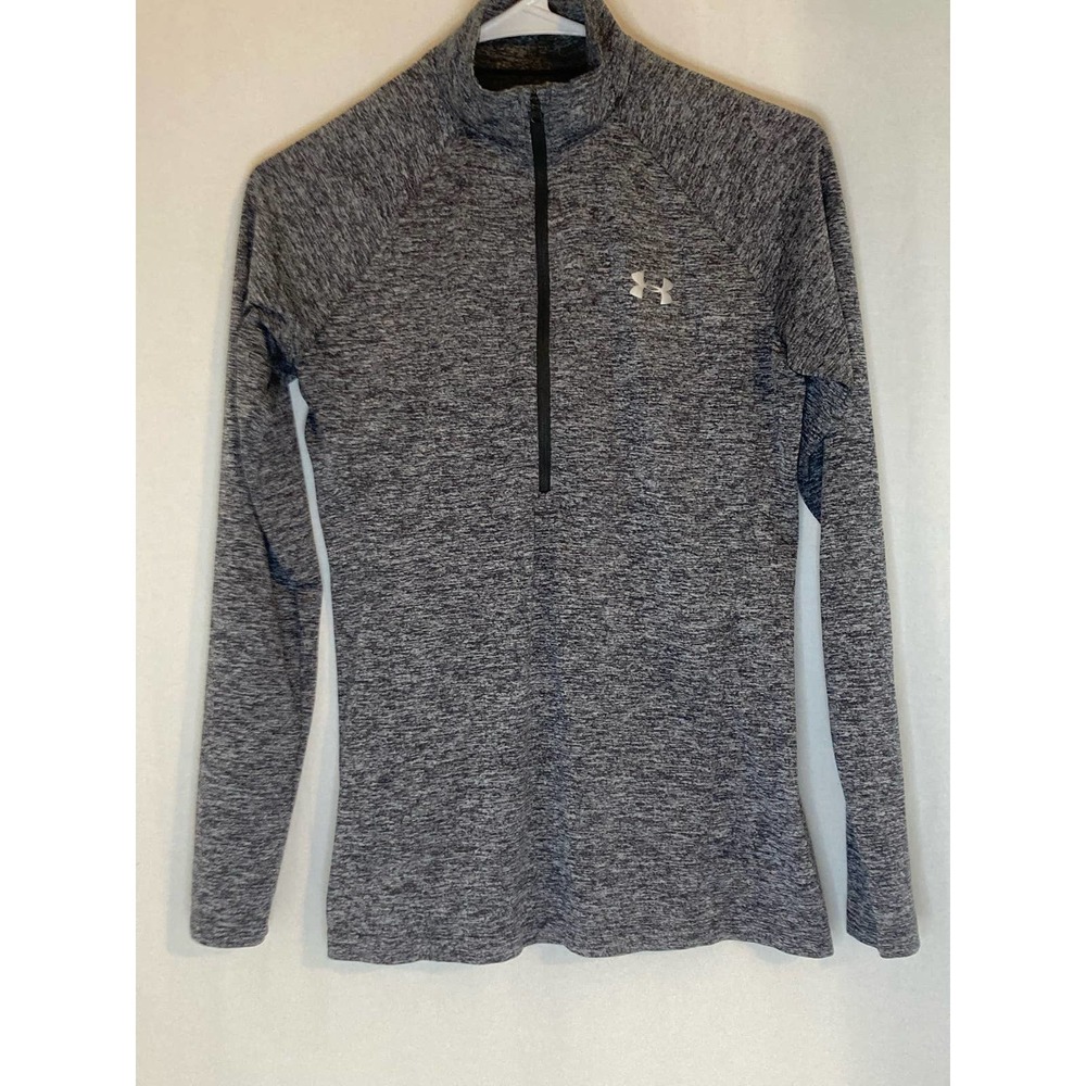 Under Armour Womens 1/4 Zip Top Size Small Loose‎ Fit Gray